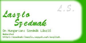 laszlo szedmak business card